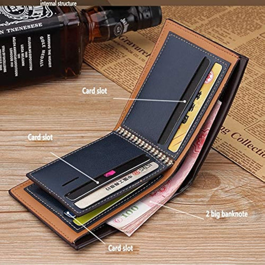 Men's Short Wallet PU Leather Clutch Credit Card
